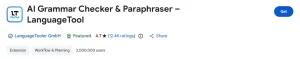 Languagetool extension screenshot