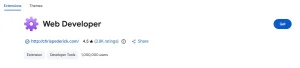 Web developer extension screenshot